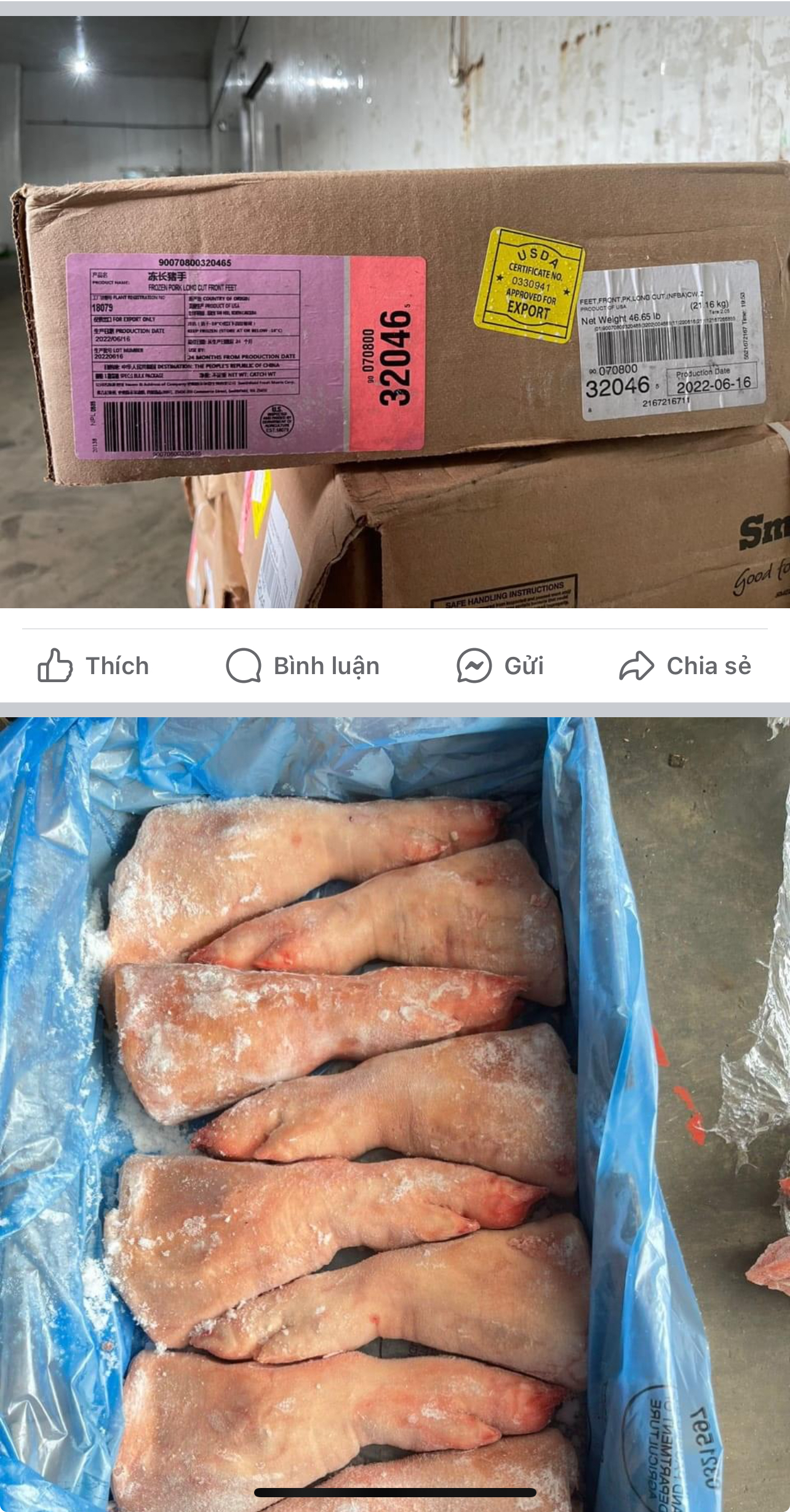 CHÂN GIÒ HEO NGUYÊN TRƯỚC SMITHFIELD